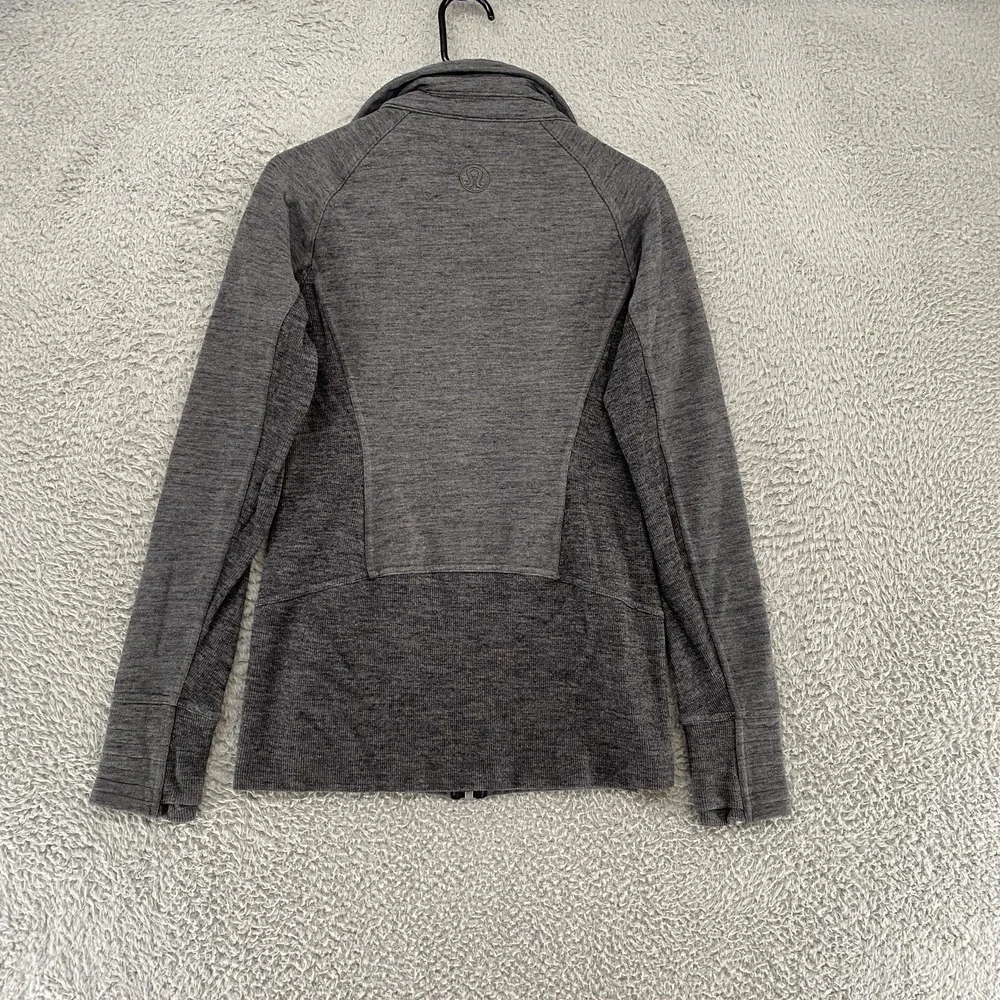 Lululemon‎ Scuba Jacket Womens 4 Gray Full Zip Funnel Neck Fleece Lined Thick